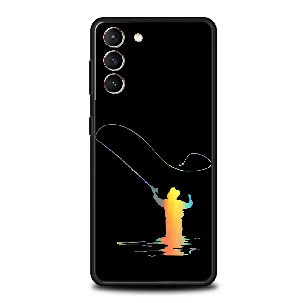 Funda de teléfono con latido del corazón de pesca para Samsung Galaxy S25 Edge S24 S23 S22 S20 Ultra S21 FE 5G S10 Plus, funda suave de TPU - imagen 3