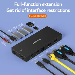 Blueendless Estación Docking USB-C Dual HDMI con PD