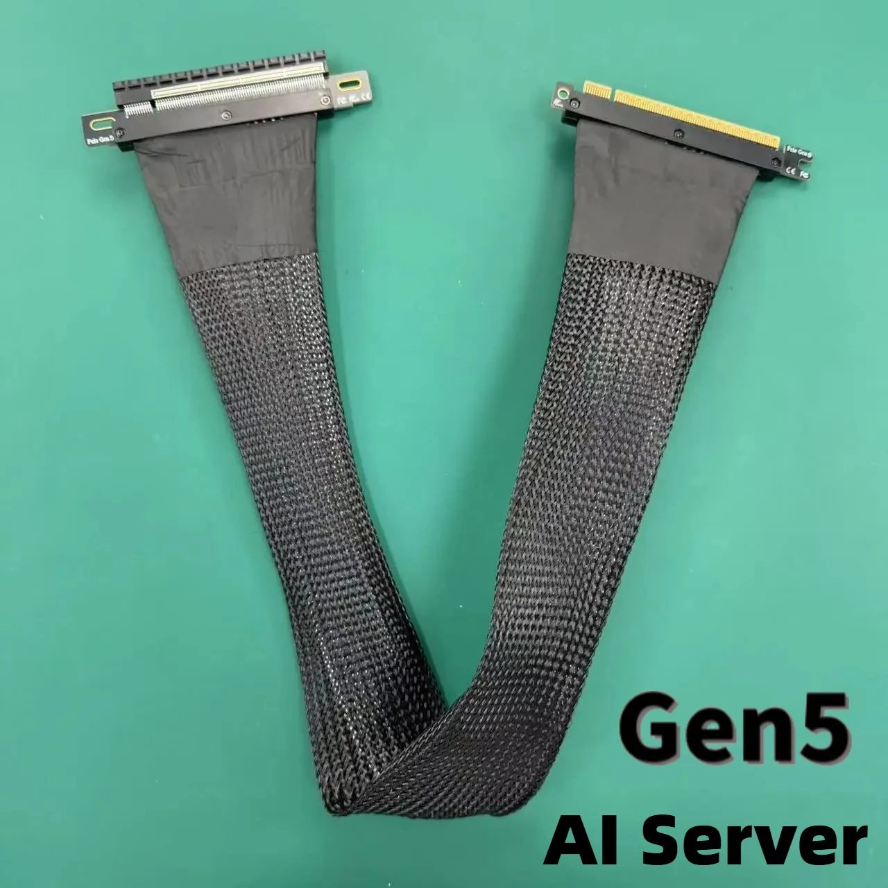 Cable elevador Ultra PCIe 5,0 X16 PCI Express 5,0 GPU blindado tarjeta gráfica extrema de alta velocidad sin pérdidas servidor AI Gaming PCIE Gen5 - imagen 2