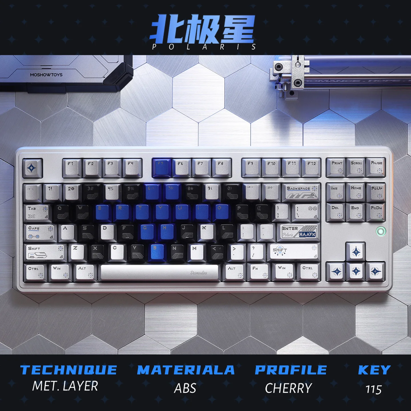 Juego de teclas con tema Polaris, perfil de cereza ABS, teclas originales personalizadas hechas a mano para accesorios de teclado mecánico, regalo DIY - imagen 2