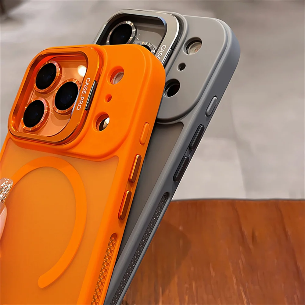 Película de lente soporte de cámara funda de teléfono magnética para iPhone 17 16 15 14 13 12 11 Pro Max marco de disipación de calor de aire cubierta translúcida - imagen 5