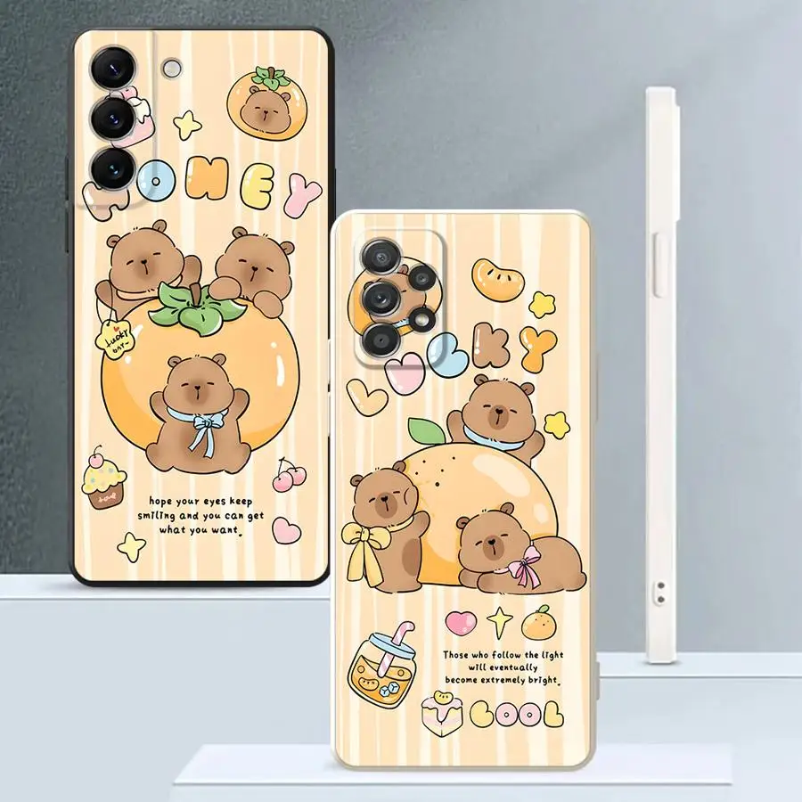 Funda de teléfono para Samsung Galaxy A34 A11 A12 A24 A16 A22 A52 A13 A14 A51 A15 A35 A36 A26 funda suave naranja Pufferfish