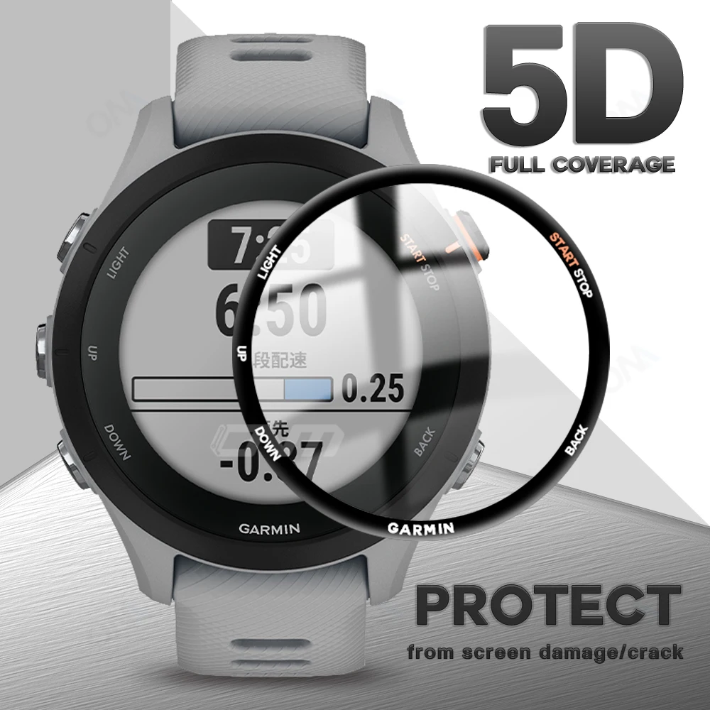 Película protectora 5D para Garmin Forerunner 255, 255S, 245, 945, 45S, 158, cubierta protectora de pantalla, accesorios para reloj inteligente, no de vidrio - imagen 2