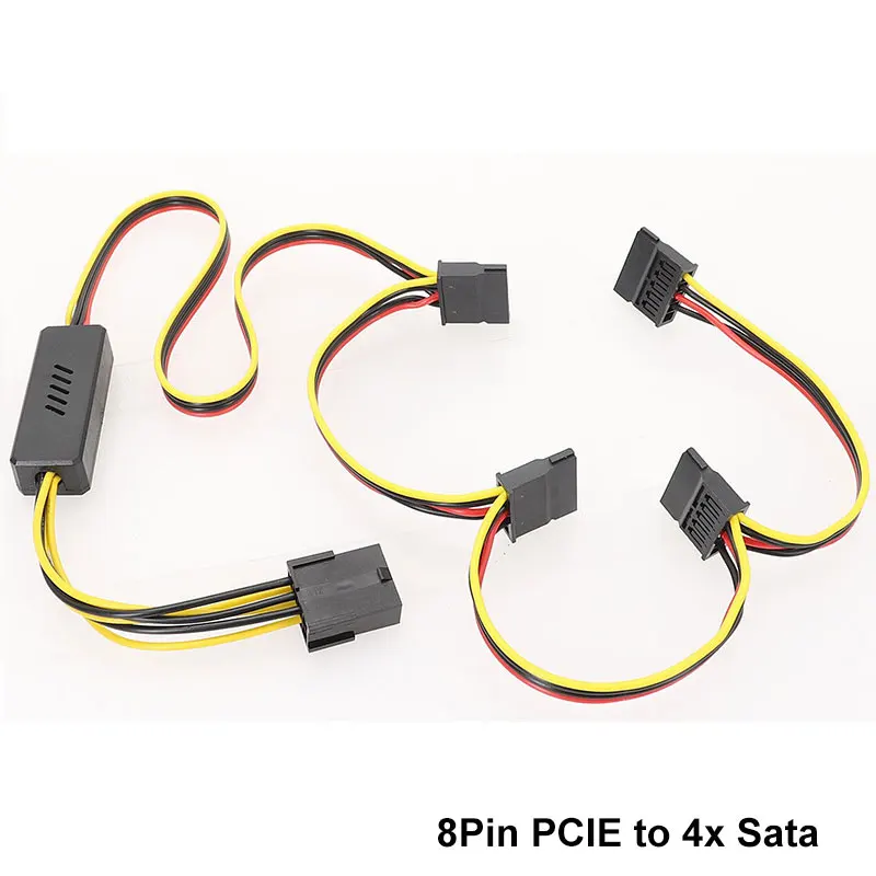 Adaptador Angitu GPU de 8 pines a Cable de disco duro Sata/Molex 12V a 5V PCIE a 1x2x3x4xSATA Cable de disco duro IDE 4PIN - imagen 4