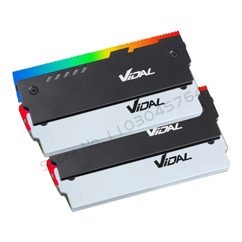 Disipador de calor Ram para computadora de escritorio ARGB DDR4 DDR3 Disipador de calor de memoria universal direccionable Negro / Blanco Paquete de 2 piezas - imagen 5