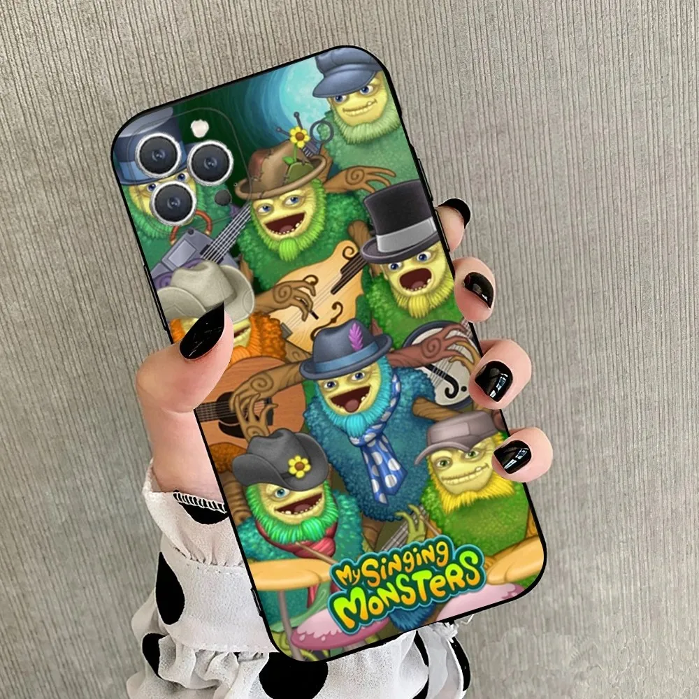 Funda de teléfono My Singing M-Monsters para iPhone 15,14,13,12,11,Plus,Pro Max,XS,X,XR,SE,Mini,8,7 funda negra de silicona suave - imagen 5