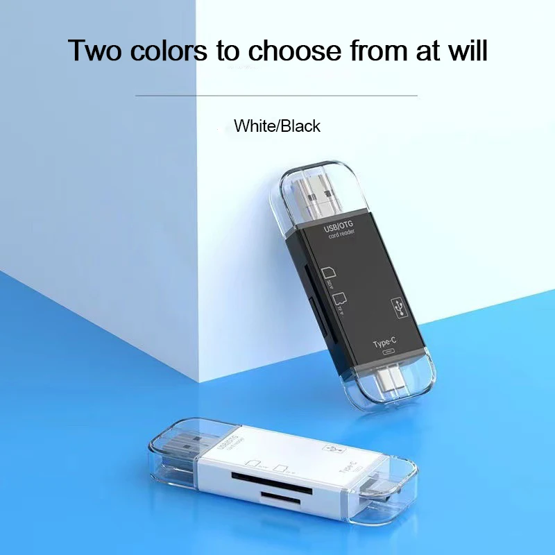 Lector de tarjetas 6 en 1 OTG tipo C lector de tarjetas Micro TF unidad Flash lector de tarjetas de memoria inteligente USB 2,0 TF CF adaptador de lector de tarjetas ﻿ - imagen 5