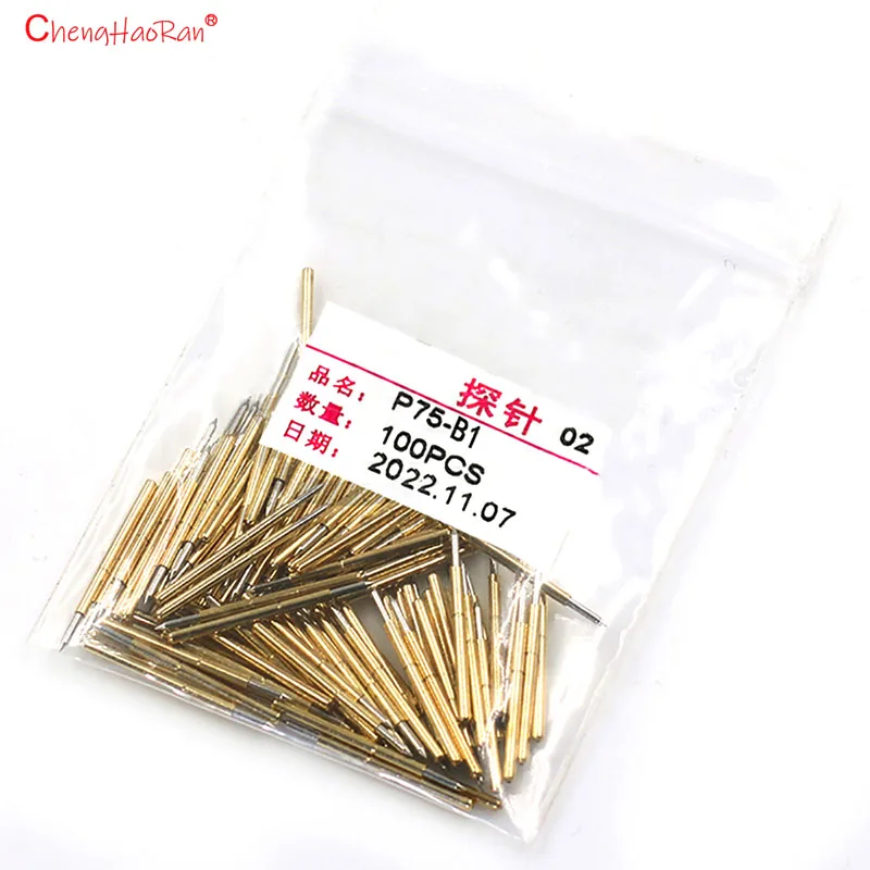10 Uds. Un bolsa de agujas de prueba serie P75 R75 sonda telescópica resorte superior aguja PCB placa de circuito manga de aguja punta de garra redonda - imagen 3