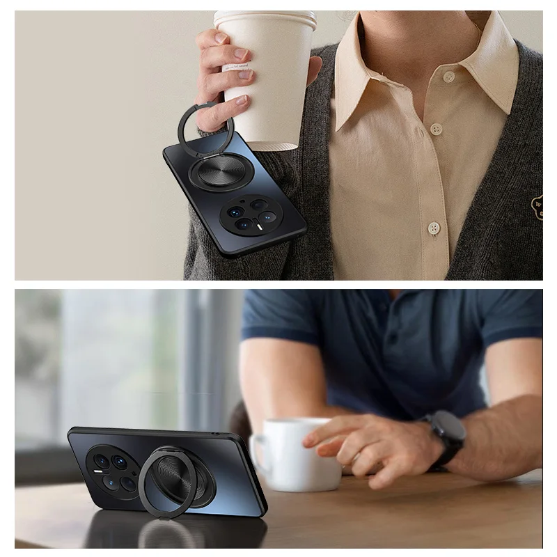 Para Huawei Mate 60 50 40 30 Pro funda dura mate con anillo funda protectora trasera magnética para Mate60 60Pro 40Pro Plus Shell - imagen 5