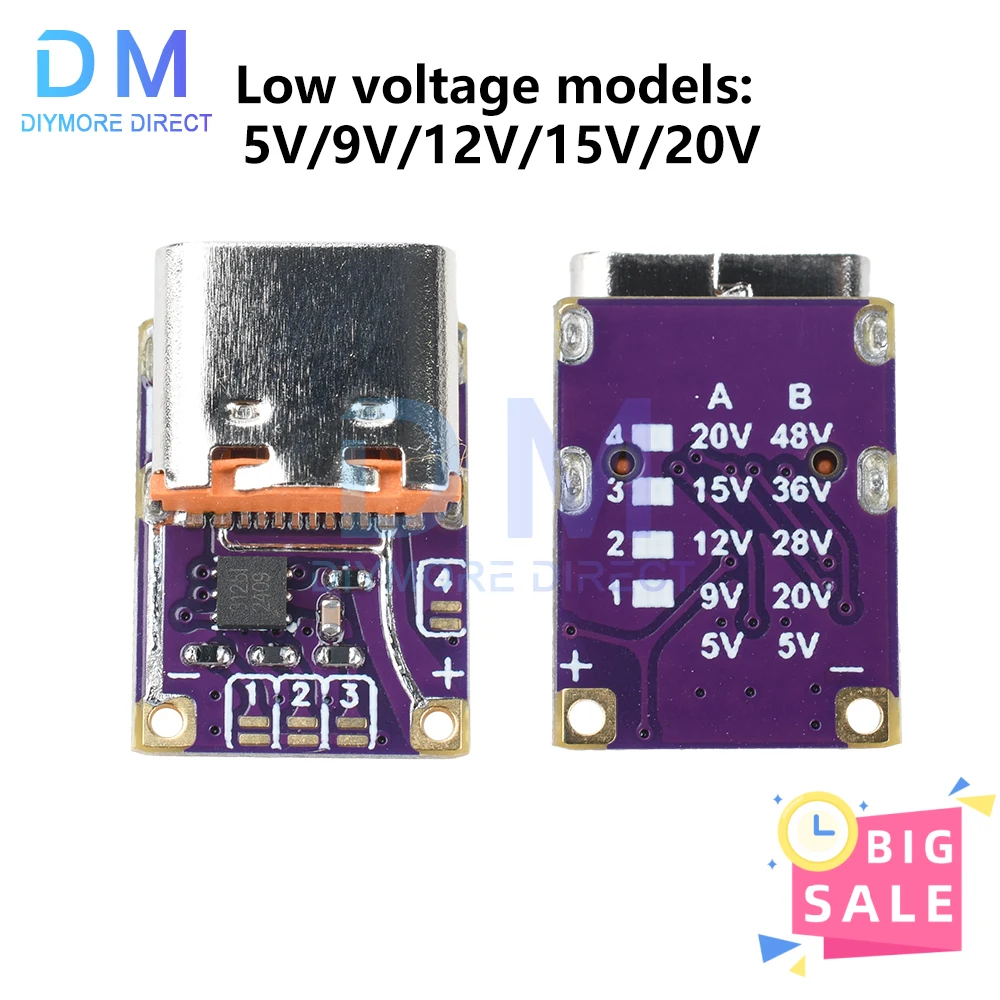 1 Uds. Disparador de carga rápida tipo C PD3.0/QC3.0 módulo señuelo salida de 5V-20V para banco de energía DIY/cargador de ordenador portátil - imagen 2