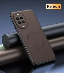 Para Huawei Nova 14 funda protectora de cuero magnética para Huawei Nova 14 antihuellas antideslizante PC + TPU