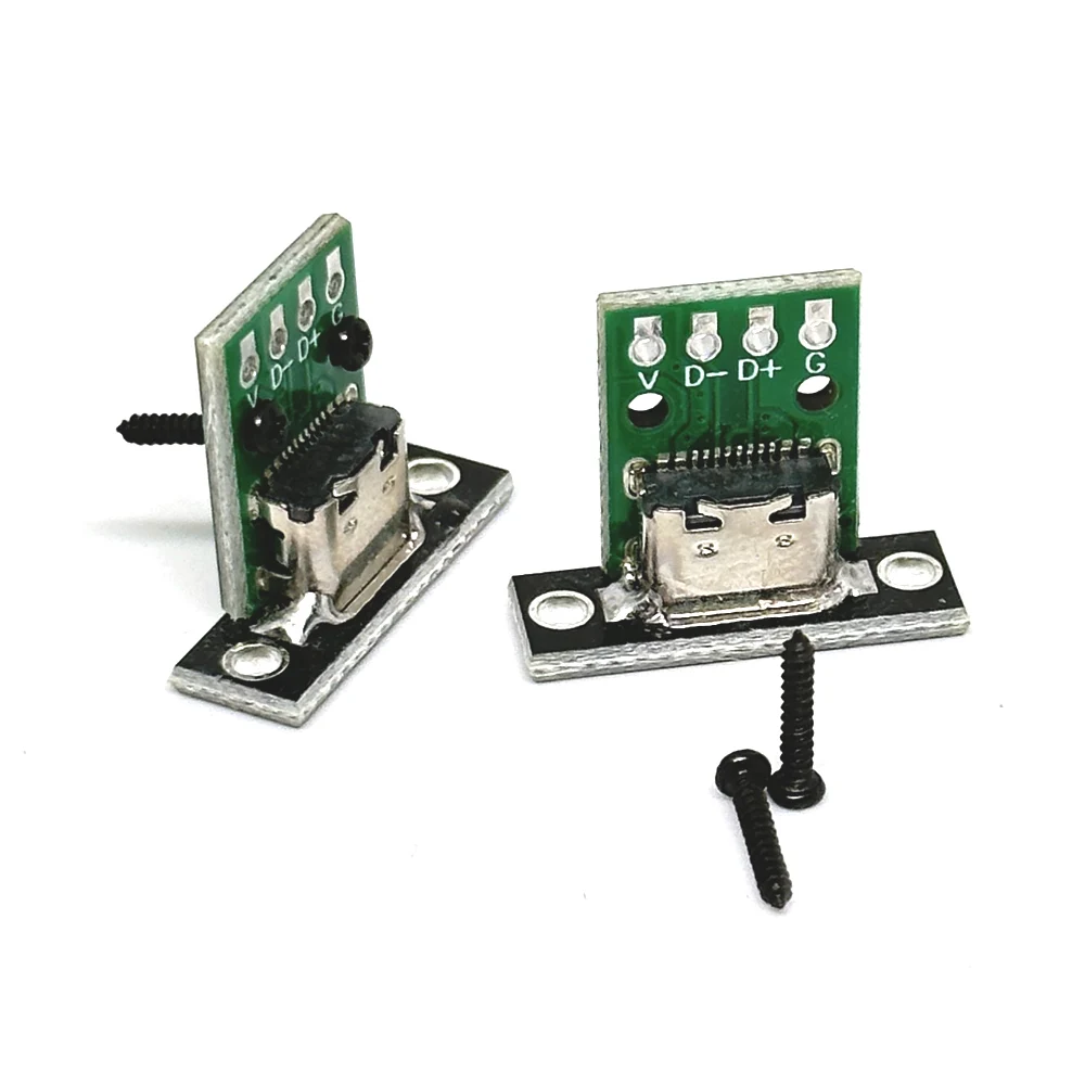 Conector USB tipo C 3,1, conector hembra tipo C de 16 pines y 4 pines, puerto de carga, toma USB 3,1 con placa de fijación de tornillo - imagen 3