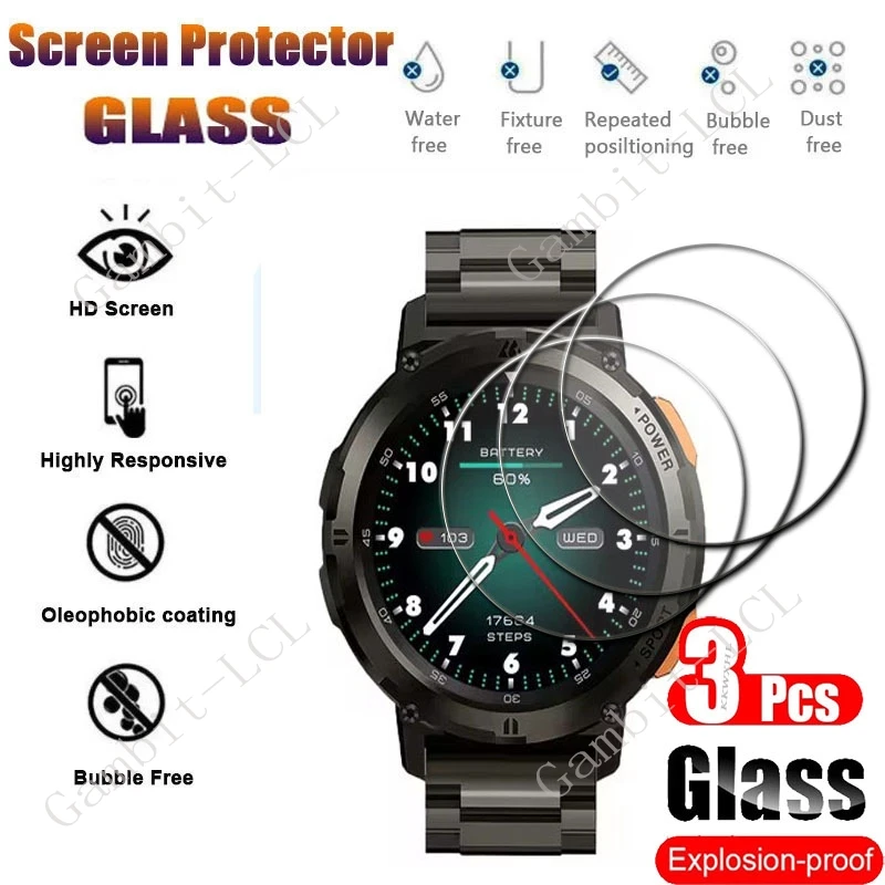 Protector de pantalla de vidrio templado para reloj inteligente, 3 piezas, 9H, para KOSPET TANK T2, GPS, KOSPETTANKT2, TANKT2