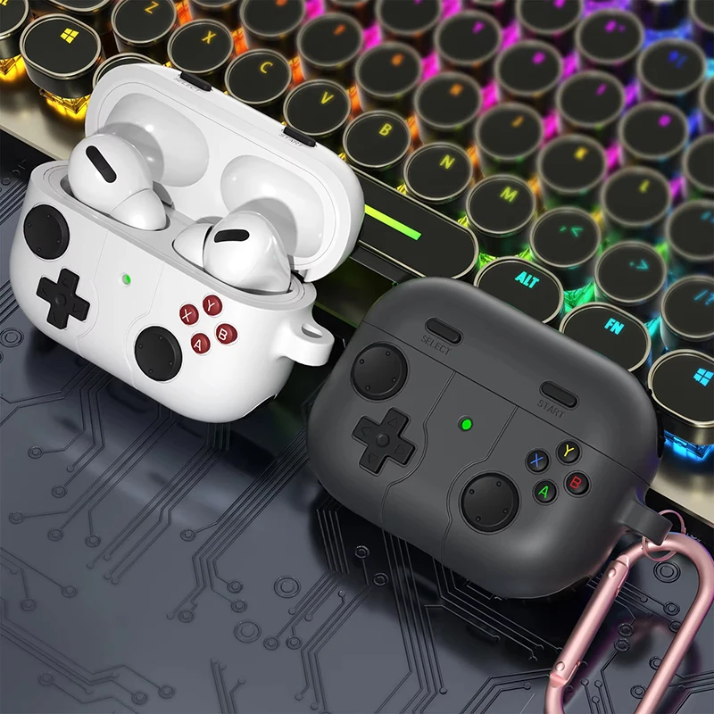 Para AirPods Pro 1st 2nd Gen funda para Airpods 4 2024 funda a prueba de golpes funda creativa para consola de juegos funda para auriculares de silicona con dibujos animados 3D
