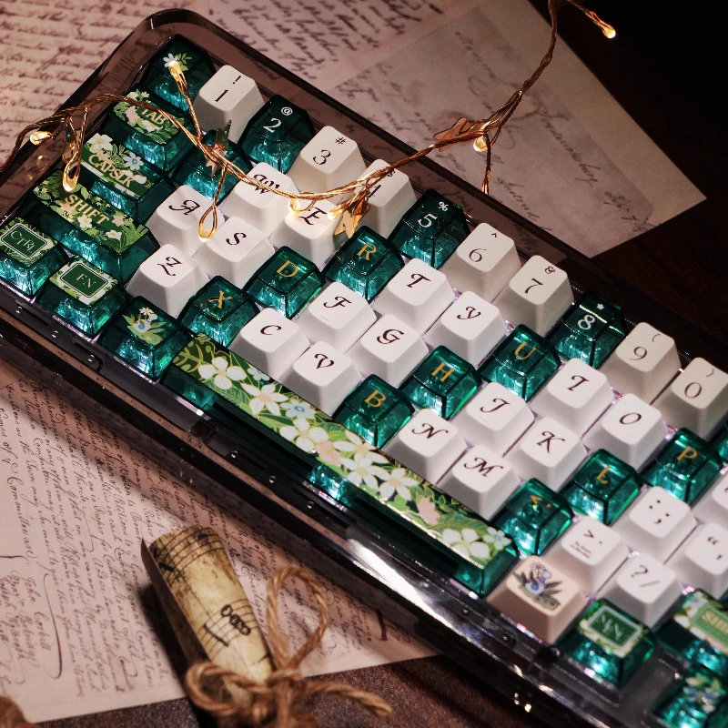 Teclas de himno de primavera personalizadas, teclas de sublimación de perfil PBT FC, teclas de punto de Pc de Anime de dibujos animados bonitos para jugadores, diseño artesanal - imagen 5