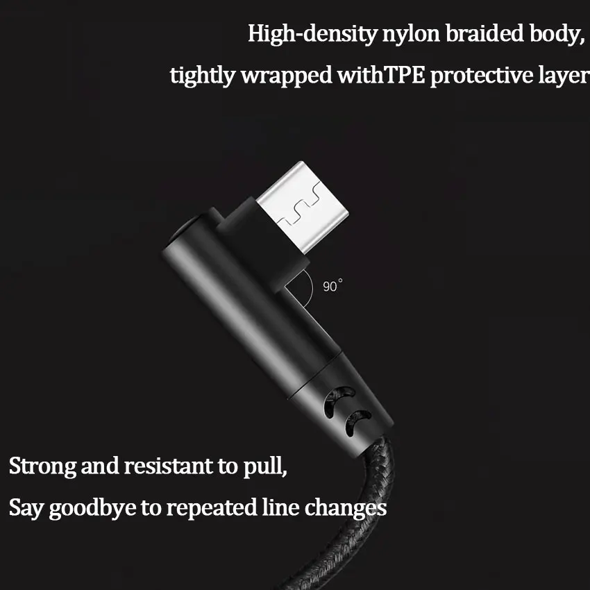 1/3/5 Uds 90 grados 0,3 m/1m/2m 60W3A cargador rápido 90 grados USB tipo C a USB C Cable conector de Cable PD - imagen 2