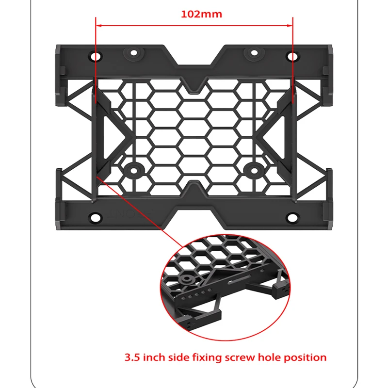 Computadora de escritorio Soporte para disco duro de 2,5/3,5 pulgadas Estante para disco duro SSD HDD para PC de 2,5" y 3,5" con posición del ventilador de 12 cm - imagen 2