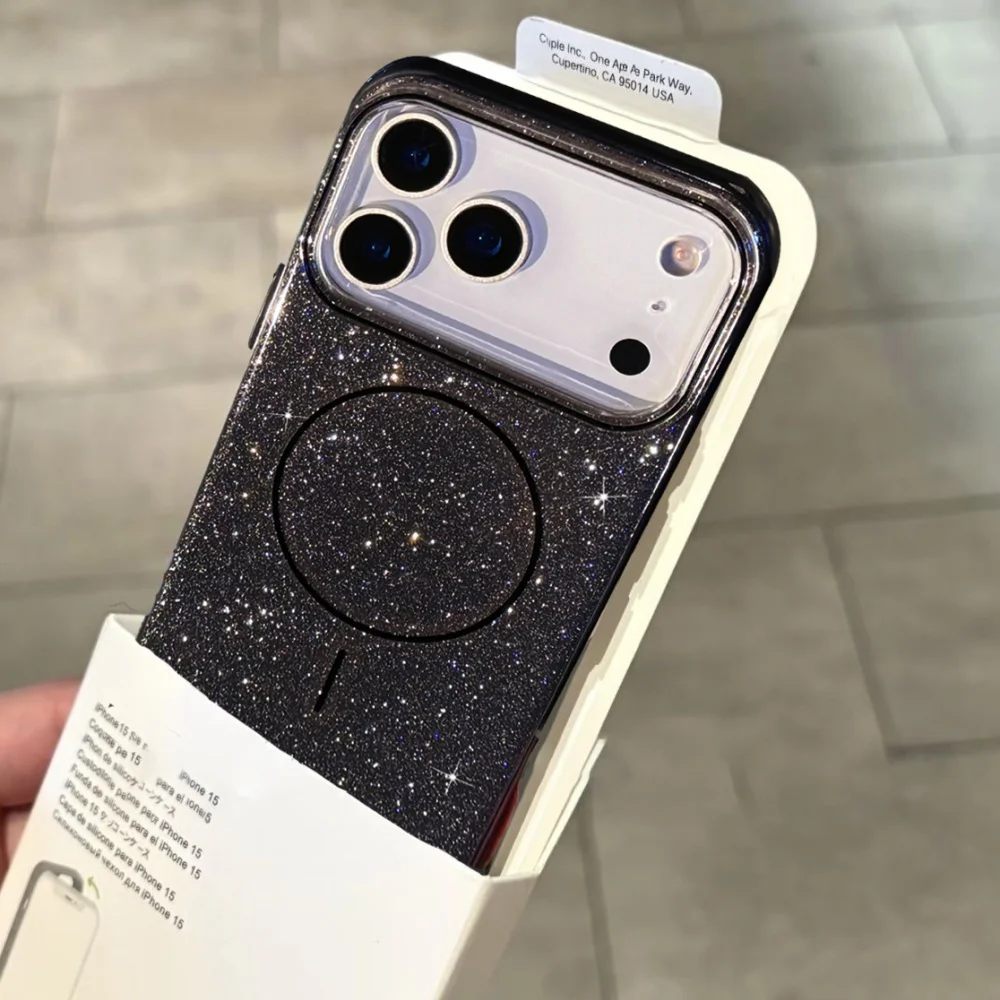 Funda dorada de lujo para Magsafe para iPhone 17 Air 16 15 14 13 Pro Max, parachoques de gelatina de caramelo, Funda dura de carga inalámbrica magnética