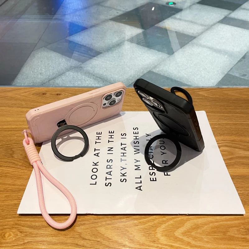 Magsafe Magnético 360 ° Soporte giratorio de Metal para coche, funda de teléfono con cordón de armadura para iPhone 17 Pro Max Air 14 11 12 13 15 16 Pro Max E - imagen 4