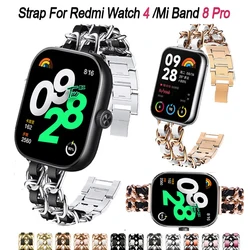 Correa cadena eslabones Redmi 4 y Xiaomi Mi Band 8 Pro – Metal Cuero