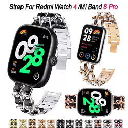 Correa cadena eslabones Redmi 4 y Xiaomi Mi Band 8 Pro – Metal Cuero
