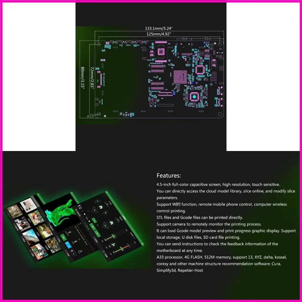 MKS Pad45 4.5Inch Capacitive Screen Printer Tablet Remote Control Extensive
