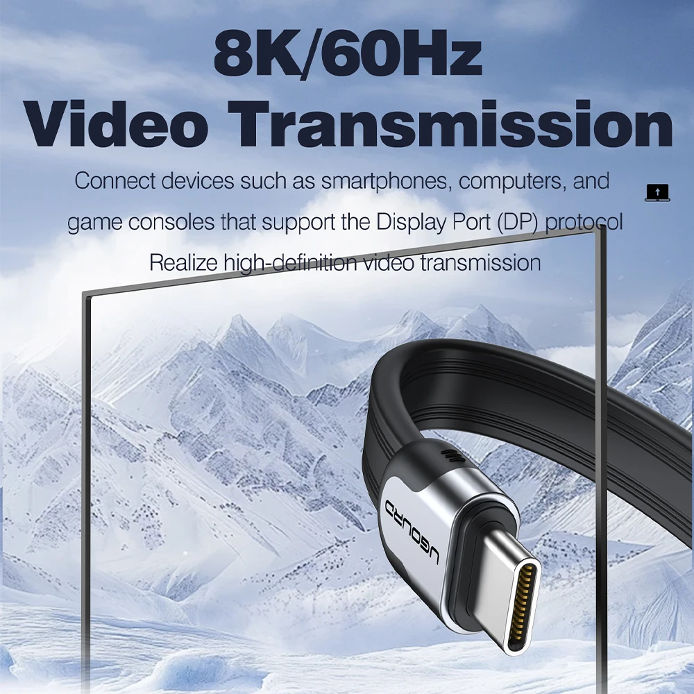 40Gbps Thunderbolt 4 USB C Cable de función completa Cable plano USB 4 fecha 0,15 m 1 m 8K PD 240W Cable para Thunderbolt3 iPhone 15/16 SSD - imagen 5