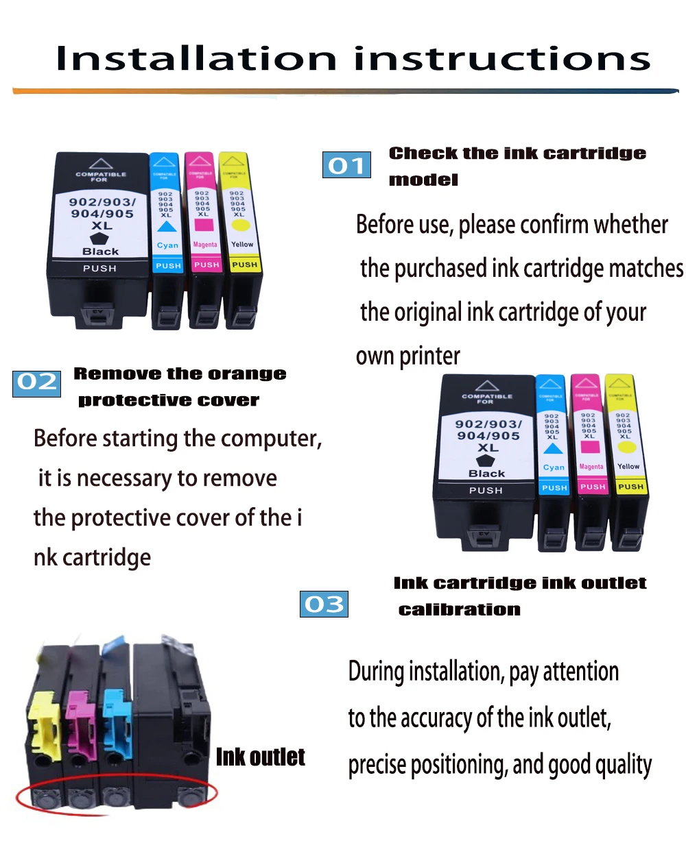 Compatible con cartucho de tinta HP 910 910XL OfficeJet 8010 8012 8013 8014 8015 8017 8018 8020 8022 8023 8024 8025 8026 8028 8035 - imagen 5