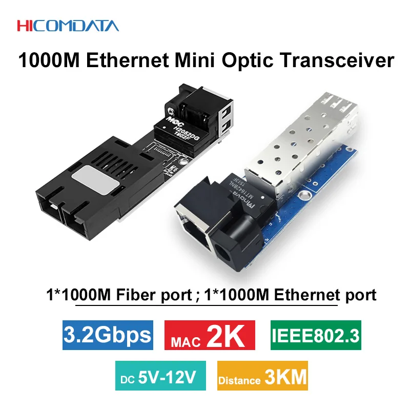 5 uds Mini convertidor de medios Gigabit SFP interruptor Ethernet 100/1000Mbp SC A/B DC 5-12V fuente de voltaje amplio interruptor transceptor óptico - imagen 5