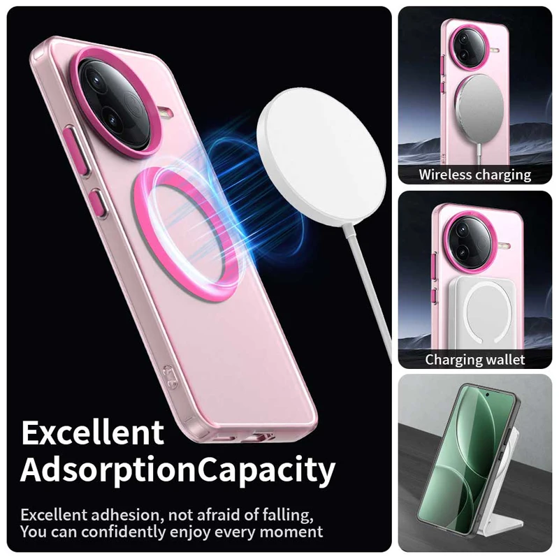 Para Xiaomi Redmi K80, K80 Pro funda magnética ELVEV ultrafina dura PC TPU cubierta de teléfono de succión translúcida - imagen 4