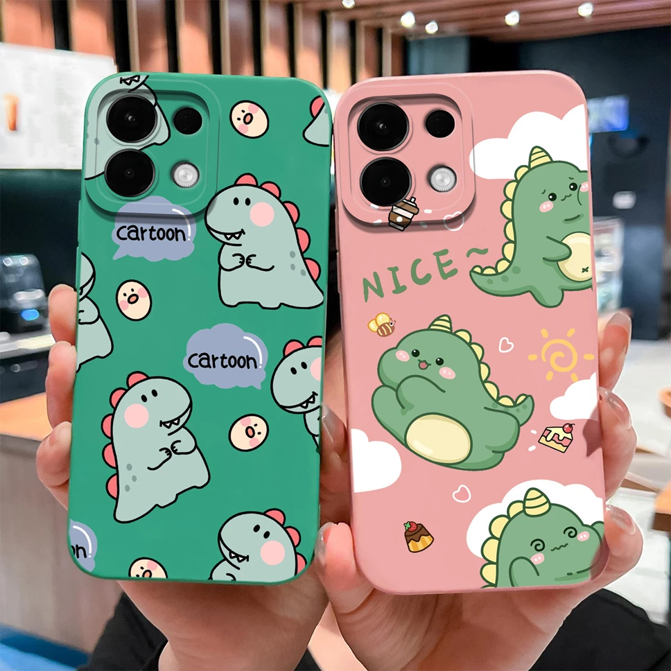 Para Oppo K13 K13X K12S K12X Funda de teléfono encantador dinosaurio dibujos animados suave silicona a prueba de golpes parachoques para Oppo K 13 Funda ligera