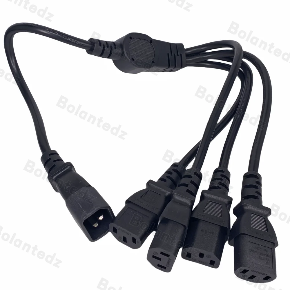 Conector macho IEC 320 C14 de alta calidad a cable de alimentación divisor tipo Y hembra 4XC13, C14 a 4 x C13, 250V/10A - imagen 4