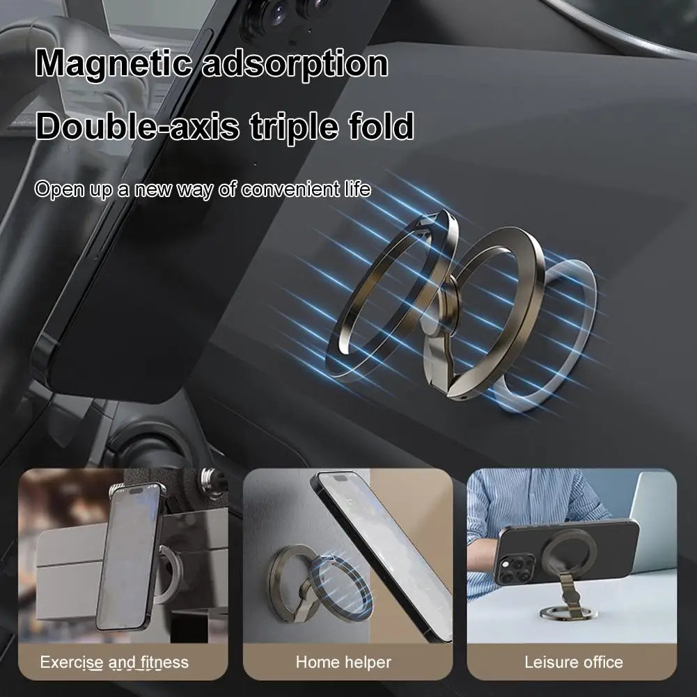 Soporte magnético portátil para teléfono con giroscopio yema del dedo, juguete para aliviar el estrés, accesorio de escritorio de oficina para Fitness, para el hogar y los viajes - imagen 4