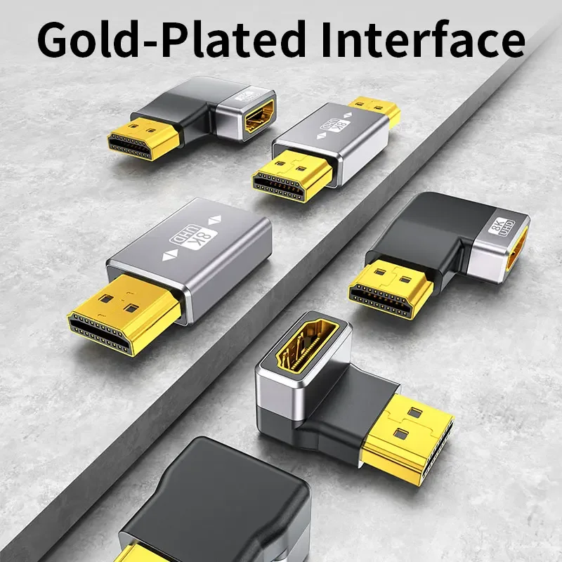 Adaptador Compatible con HDMI 8K macho a hembra, Cable HDMI para HDTV, PS4, PS5, portátil 4K, extensor HDMI, convertidor de 90 grados macho a macho - imagen 5