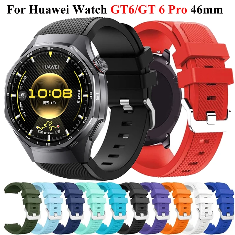 Correa de silicona de 22mm para Huawei Watch GT6 Pro/GT5 6, correa deportiva de 46mm para Huawei Watch Ultimate/Bubs/4 3 3Pro/GT5 4 3 2 46mm GT3 SE - imagen 2