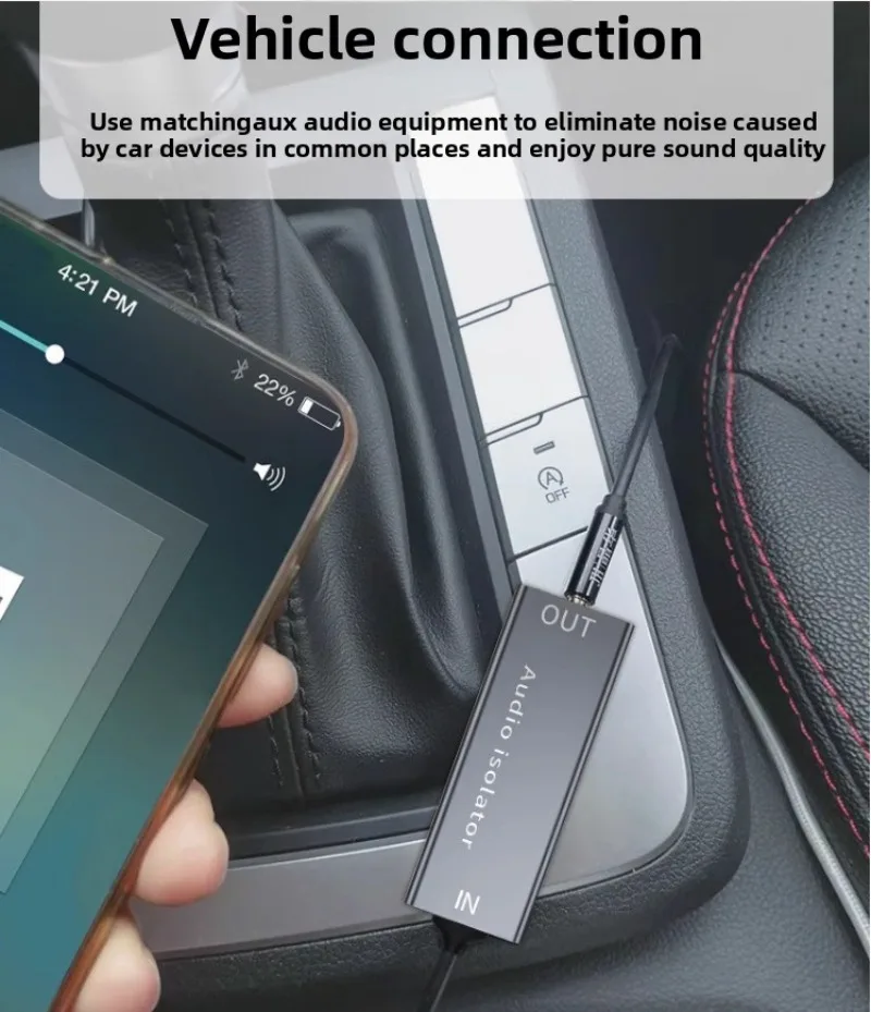 Aislador de Audio de 3,5 Mm, aislador de línea de altavoz para sistema de Audio estéreo de coche, filtro reductor de ruido, aislador de ruido de bucle de tierra - imagen 4