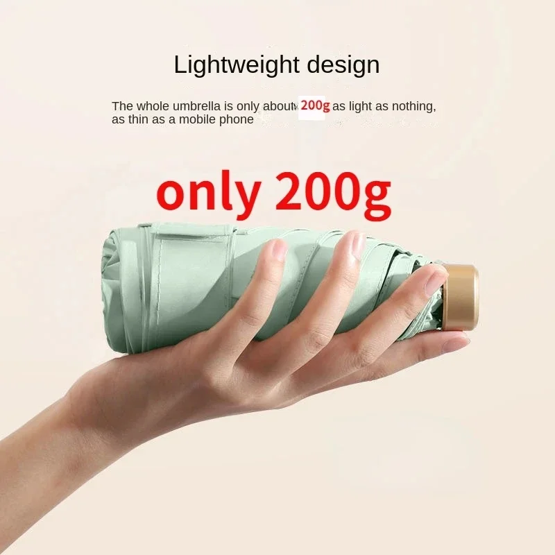 Miniparaguas plegable de vinilo para la lluvia, Parasol de bolsillo pequeño con protección UV ultravioleta, cápsula de 55% de descuento - imagen 4