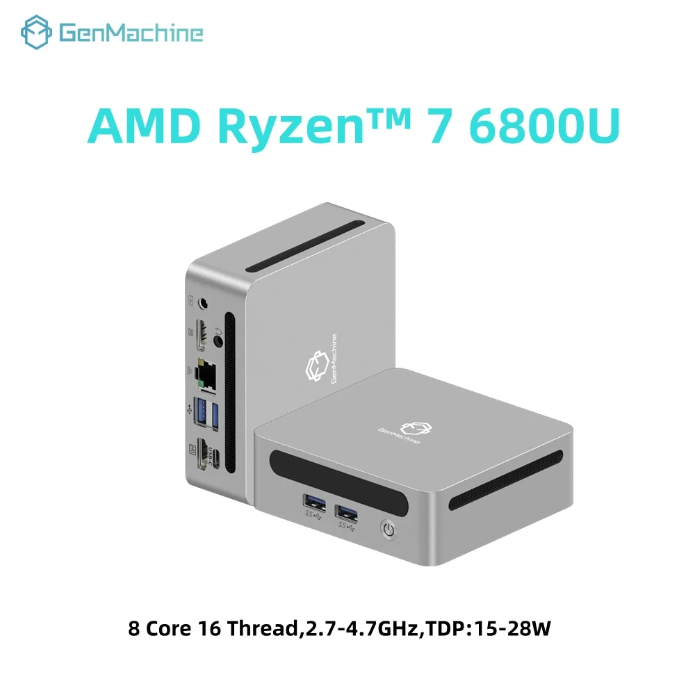 GenMachine AMD Ryzen 7 6800U 4,7 GHz 28W Mini PC Windows 11 DDR5 24G 6400Mhz WIFI6 Mini Pc Gamer Diy ordenador para juegos - imagen 2