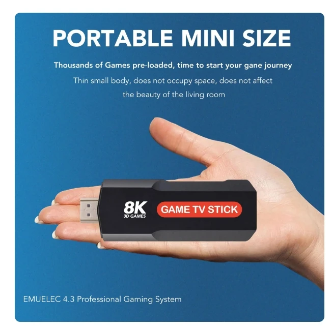 [Genuino] Q9 USB 2,0 sistema Dual Game Stick consola de videojuegos Retro con controlador inalámbrico 64G 8K 5G TV Sticks más de 10000 juegos - imagen 2