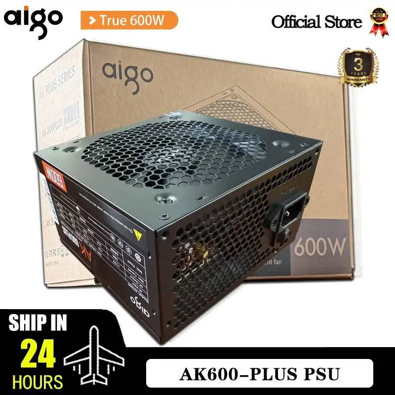 Aigo AK PC PSU unidad de fuente de alimentación 500W 600W 700W 800W 1000W Gaming 120mm RGB ventilador 220V ATX fuente de alimentación de computadora de escritorio para BTC - imagen 4