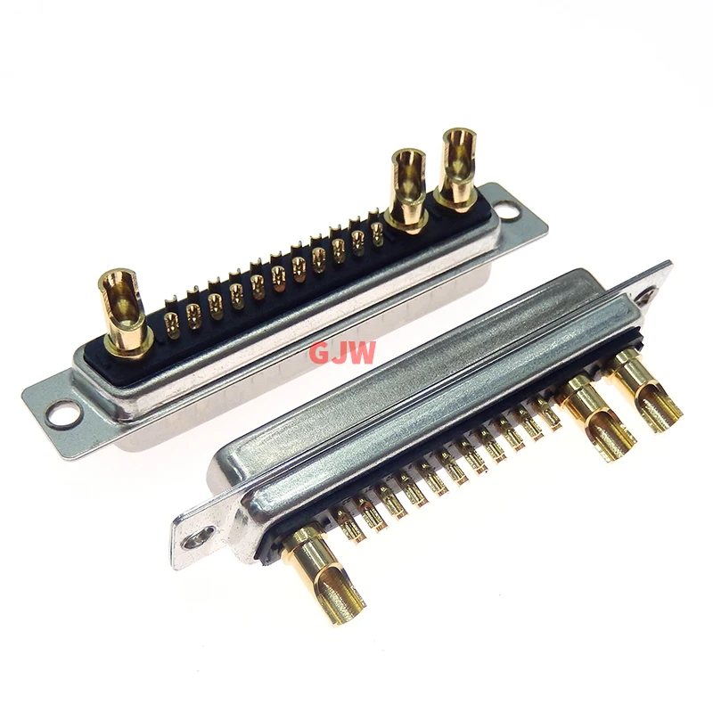 Conector macho y hembra chapado en oro, adaptador de piezas de alta corriente, soldadura tipo 25 + 3, clavija de alta potencia, 25 posiciones, 1 D-SUB, 25W3 30A - imagen 5