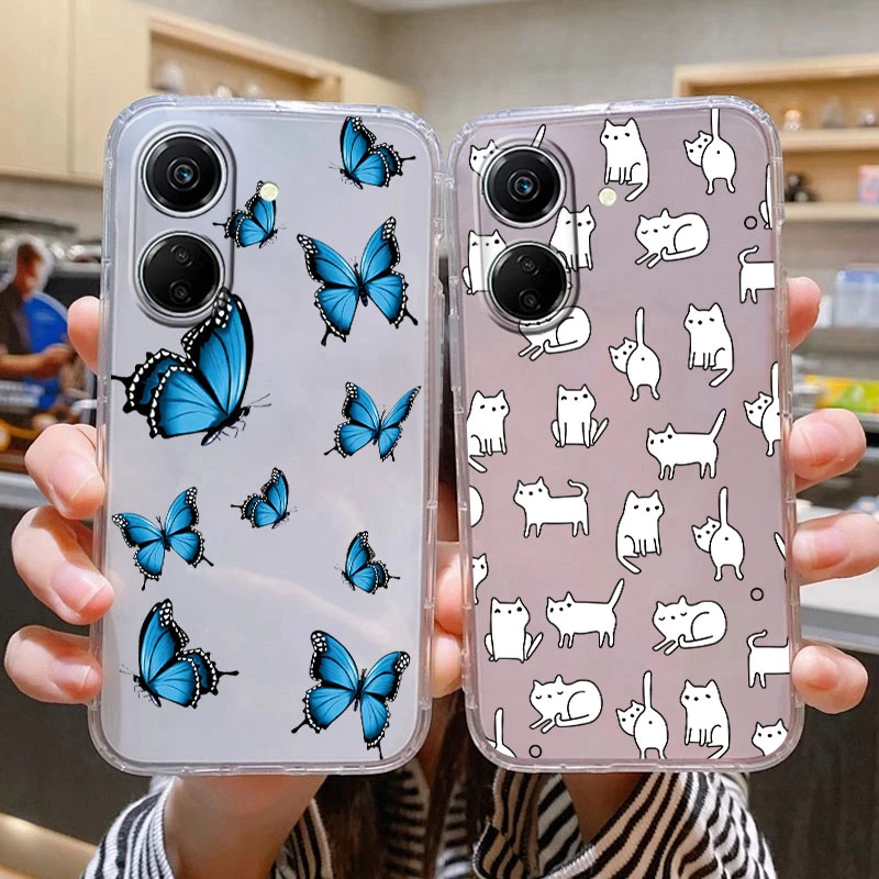 Para Poco C65 funda bonita y divertida Trippy sonrisa cara suave silicona transparente cubierta parachoques para Poco C65 PocoC65 6,74 "Fundas Shell - imagen 2