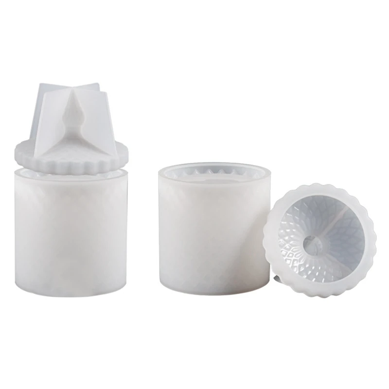 Molde de almacenamiento de dulces de Navidad esmaltado, manualidades DIY, goma de goteo de cristal con tapa, 2 piezas