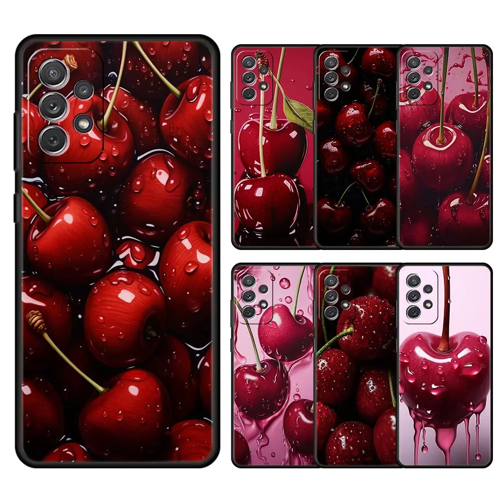 Funda de cerezas y frutas para Samsung A35 A55 A15 A13 A51 A71 A41 A31 A21S A03S A05 A12 A32 A52 A23 A25 A33 A53 A73 5G - imagen 2
