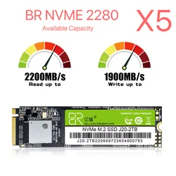 BR 128GB M.2 NVMe SSD J20 256GB M2 NVMe 512GB disco duro unidad de estado sólido 1TB disco duro interno 5 uds para ordenador portátil tableta de escritorio