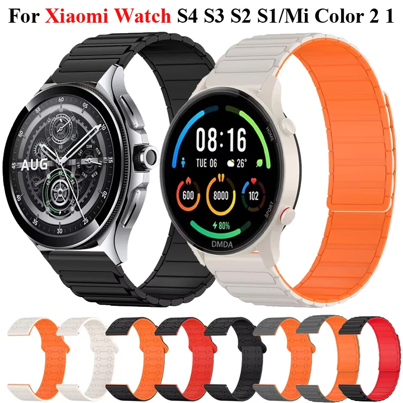 Correa deportiva de silicona de 22mm para Xiaomi Watch S4 S3 S2 S1 banda magnética deportiva activa para Xiaomi Watch 2 Pro Mi Watch Color-Color 2