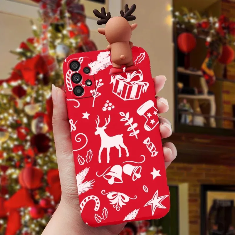 Funda navideña de muñecos de Papá Noel para Realme 12X 12 Pro C73 C75 C71 C63 C65 C61 Note 60 60X 50 C75X C65S C67 C55 C53 C51 C35 C21 - imagen 2