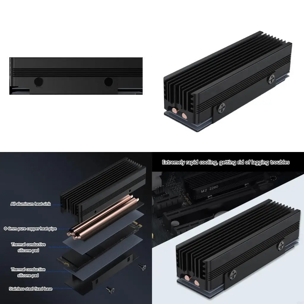 C90F M.2 SSD NVME Fleadillo calor M.2 2280 Disco duro aluminio sólido Aluminio con juntas térmicas PC enfriamiento