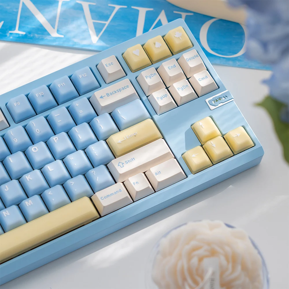 Teclas de sal marina azul, 164 teclas, doble disparo, perfil de cereza, teclas de PC PBT, juego grande para teclado mecánico Cherry MX - imagen 4