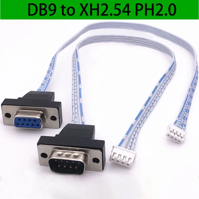 Cltgxdd 1 pieza DB9 puerto serie chapado en oro Cable Terminal de datos Cable RS232 XH2.54mm a 9 pines 232 a PH2.0 4p puerto pequeño 300mm